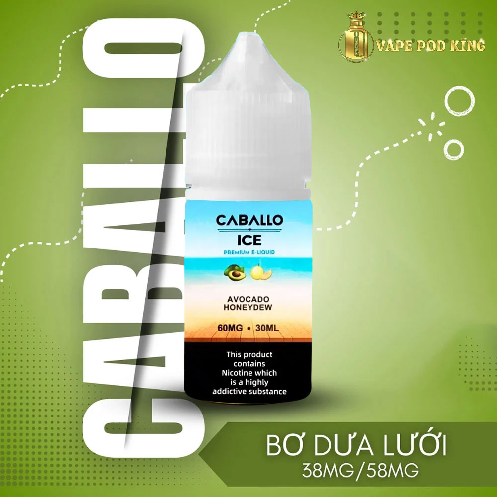 Caballo Ice Bơ Dưa Lưới – Avocado Honeydew 30ml