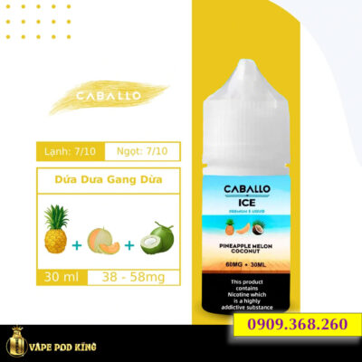 Caballo Ice Dứa Dừa Dưa Gang - Pineapple Coconut Melon 30ml