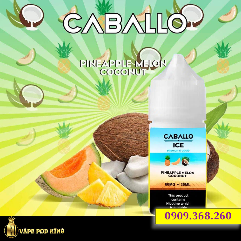 Caballo Ice Dứa Dừa Dưa Gang - Pineapple Coconut Melon 30ml