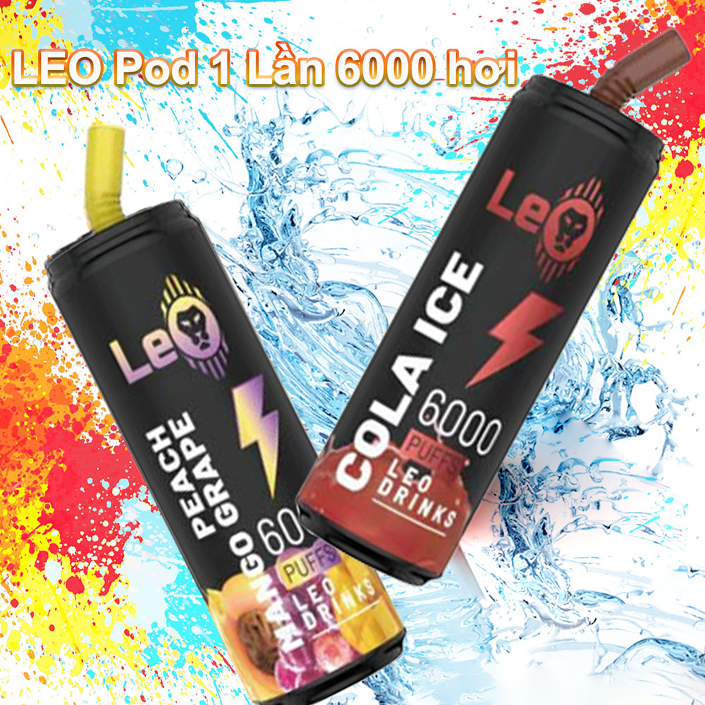 Pod Leo Lon Nước Ngọt 6000 Hơi Pod 1 lần