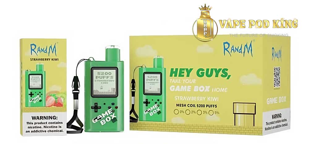 Full Box RandM Game Box 5200 hơi Pod 1 lần