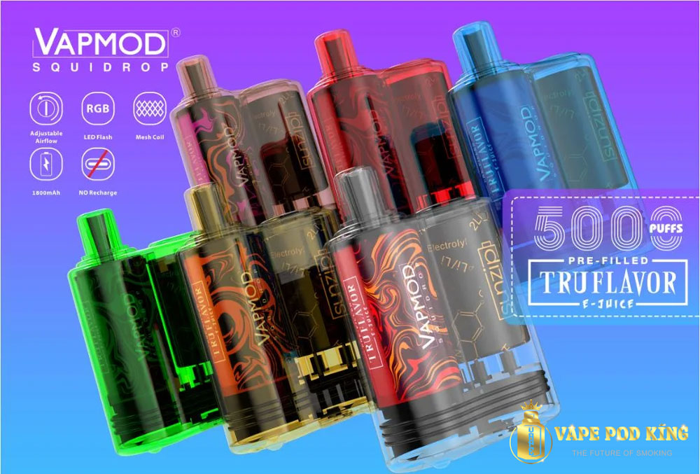 Thiết kế nâng cải tiến, nâng cấp của Vapmod V2 Squidrop Pod - 5000 hơi
