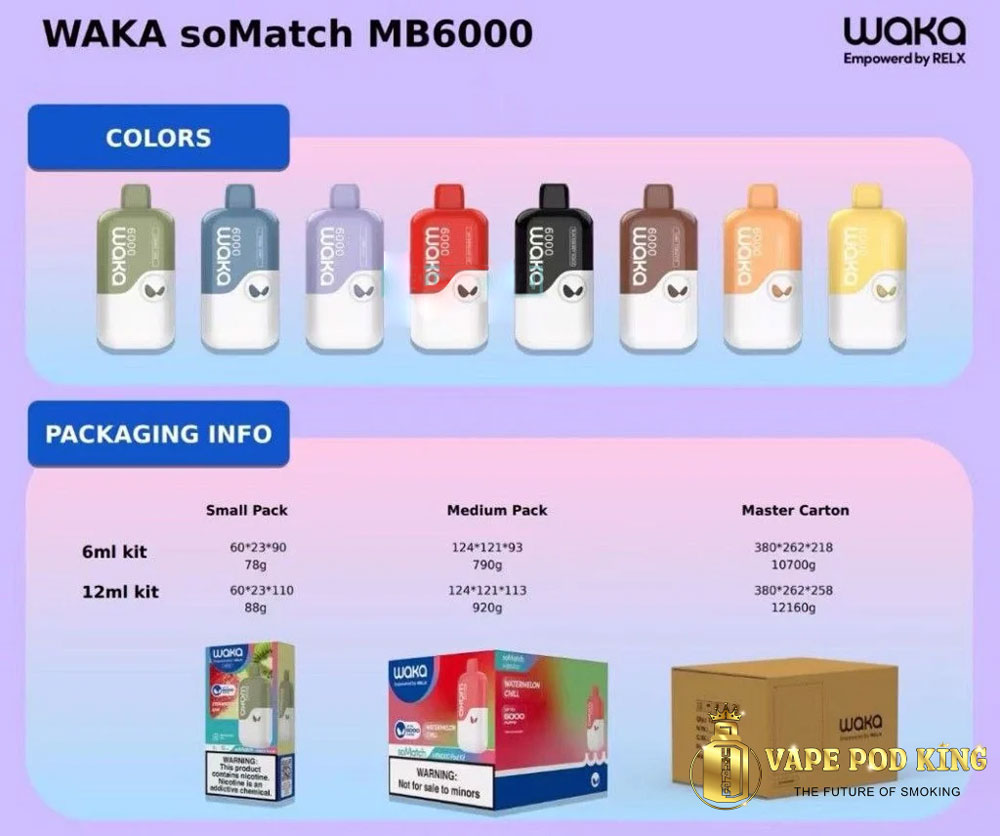 Waka SoMatch MB6000 Hơi Pod 1 lần