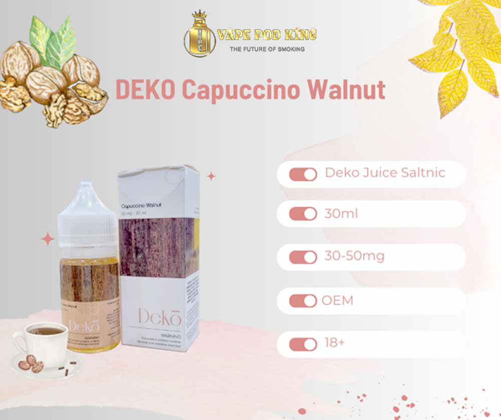 Deko Cappuccino Óc Chó – Cappuccino Walnut 30ml