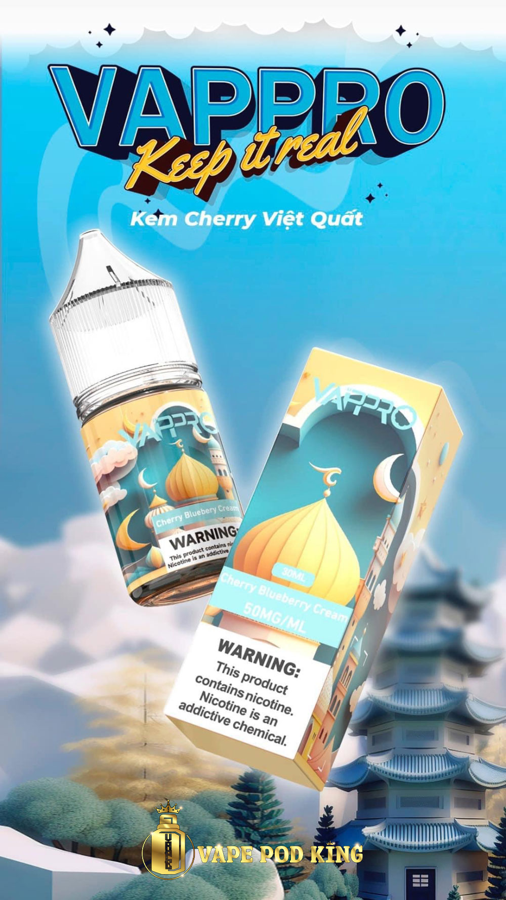 Vappro Kem Cherry Việt Quất - Cherry Blueberry Cream 30ml