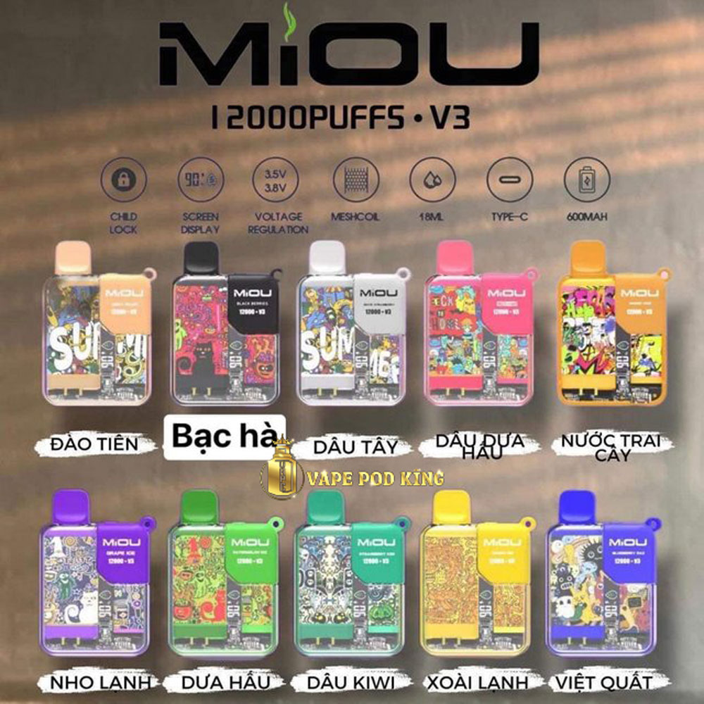 Miou V3 12000 Hơi Pod 1 Lần