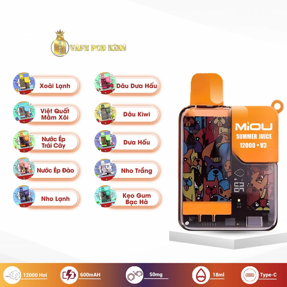 Miou V3 12000 Hơi Pod 1 Lần