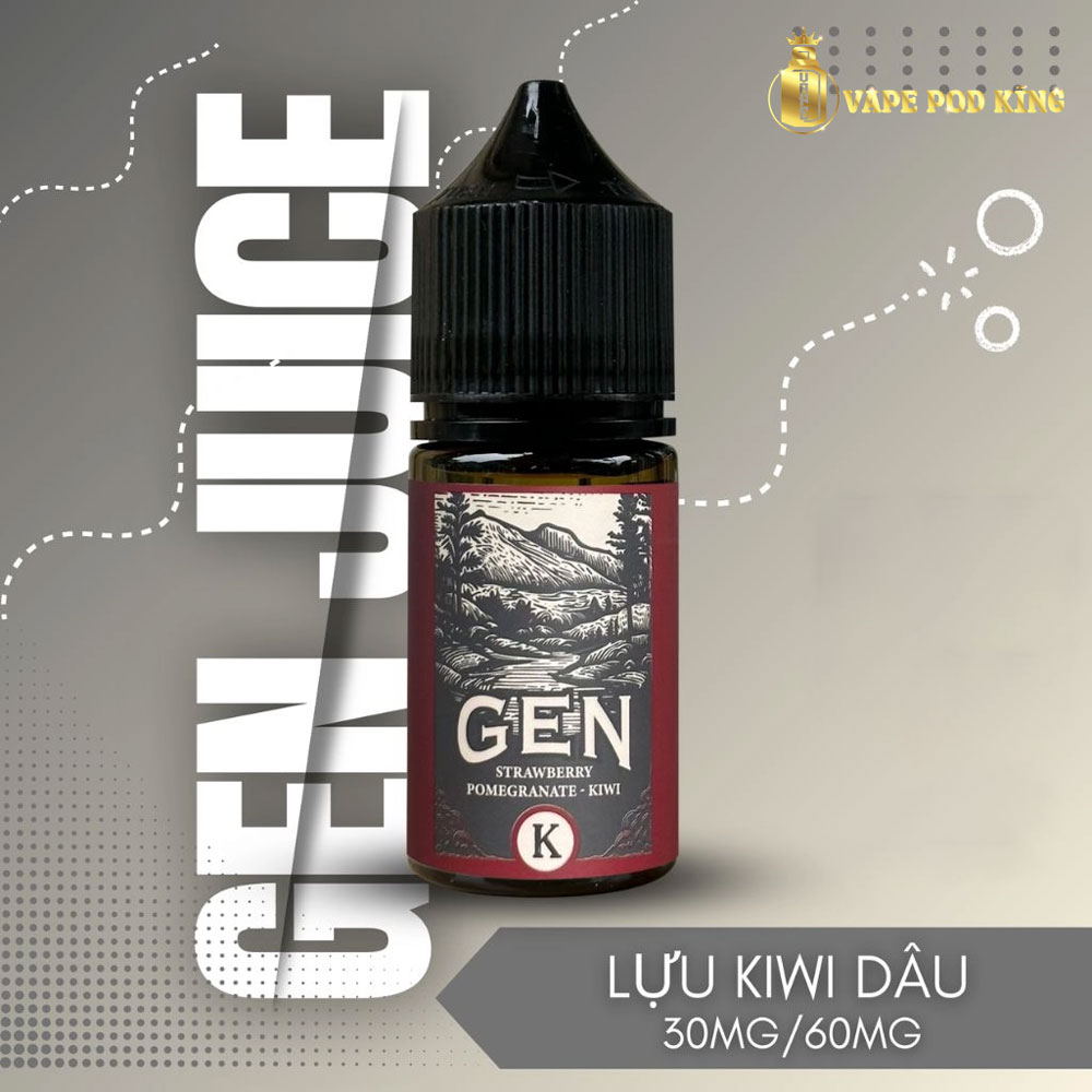 Gen K Dâu Lựu Kiwi - Strawberry Pomegranate Kiwi 30ml