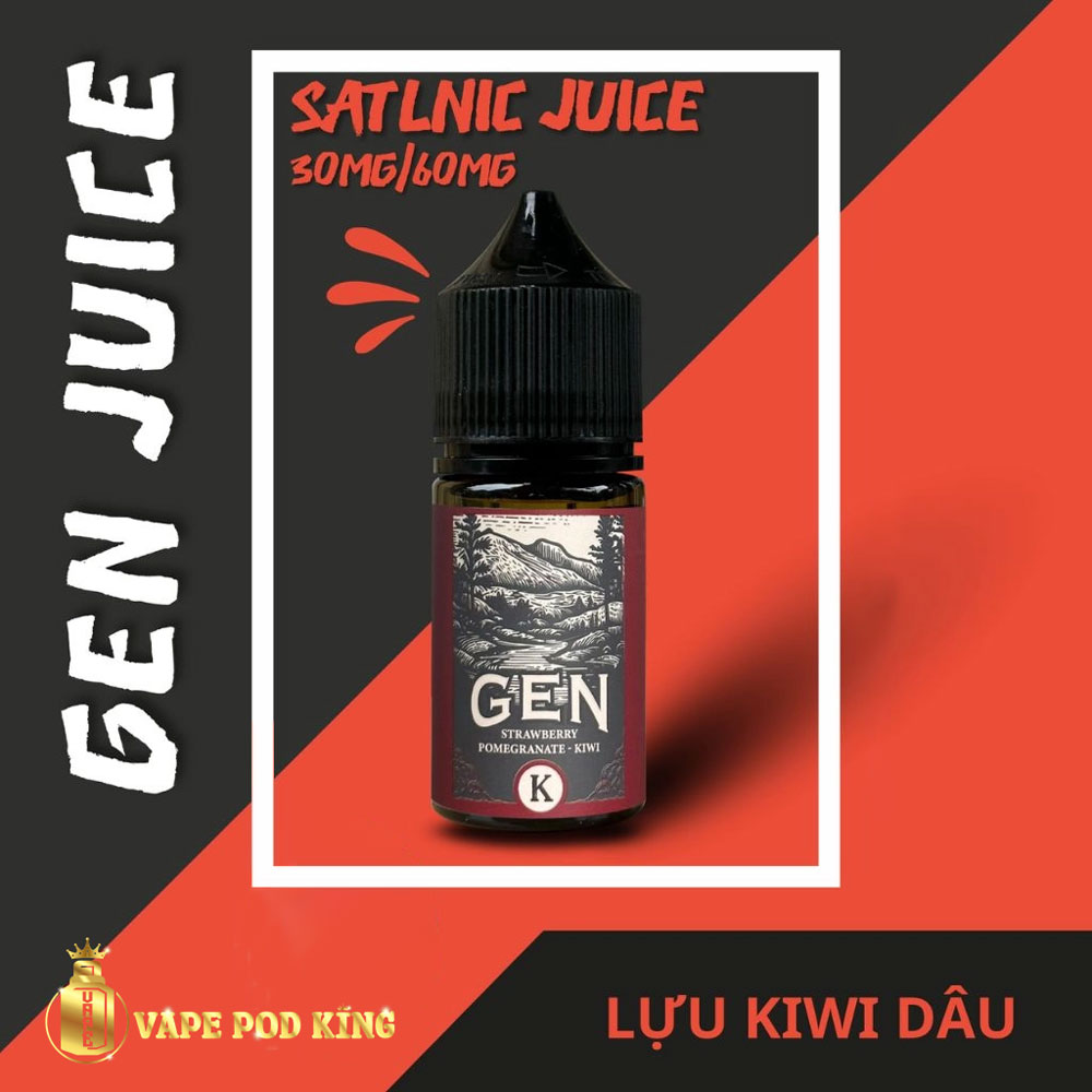 Gen K Dâu Lựu Kiwi - Strawberry Pomegranate Kiwi 30ml