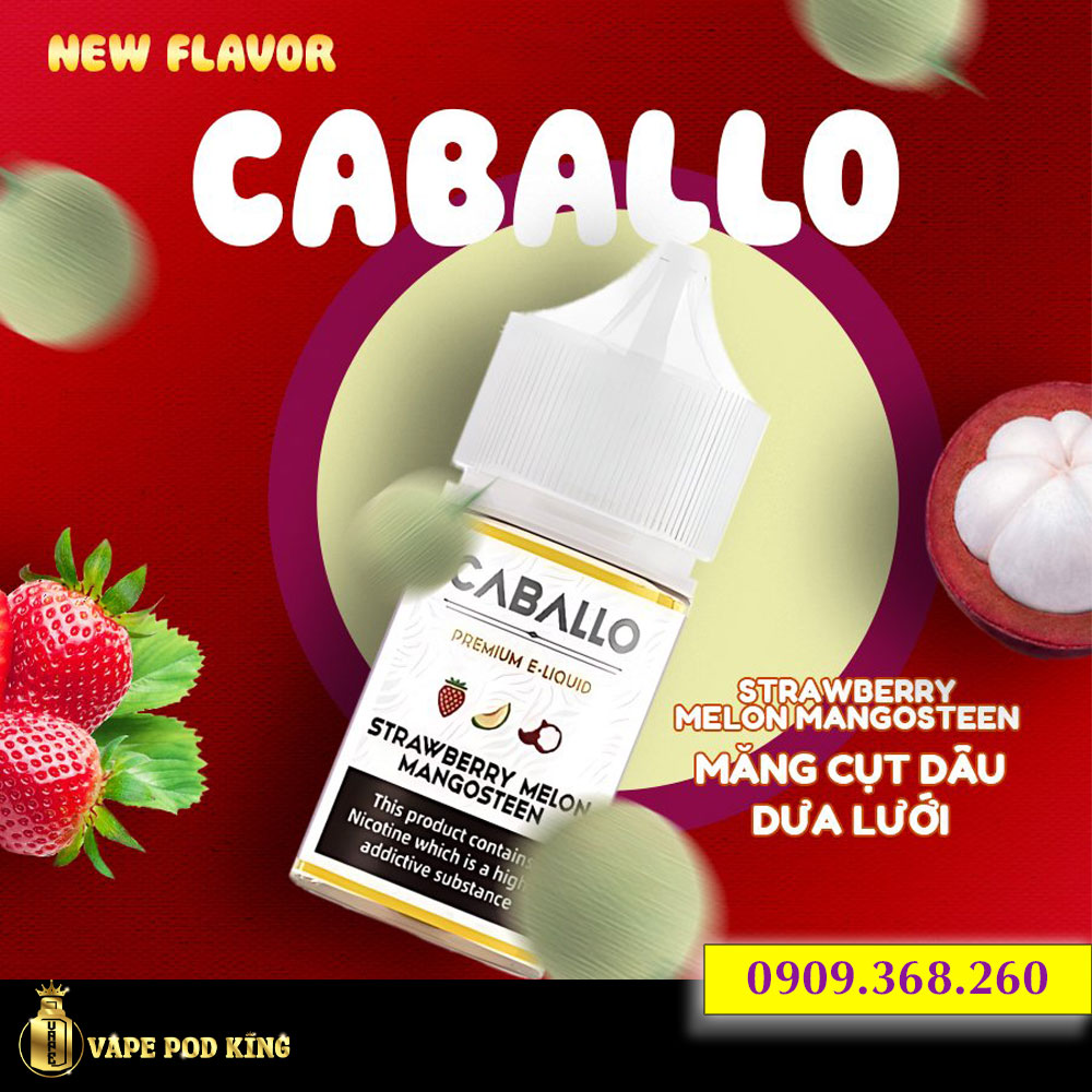 Caballo Dâu Dưa Gang Măng Cụt - Strawberry Melon Mangosteen 30ml