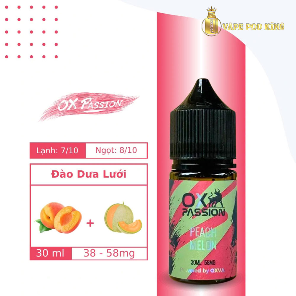 Ox Passion Juice Đào Dưa Gang - Peach Melon 30ml