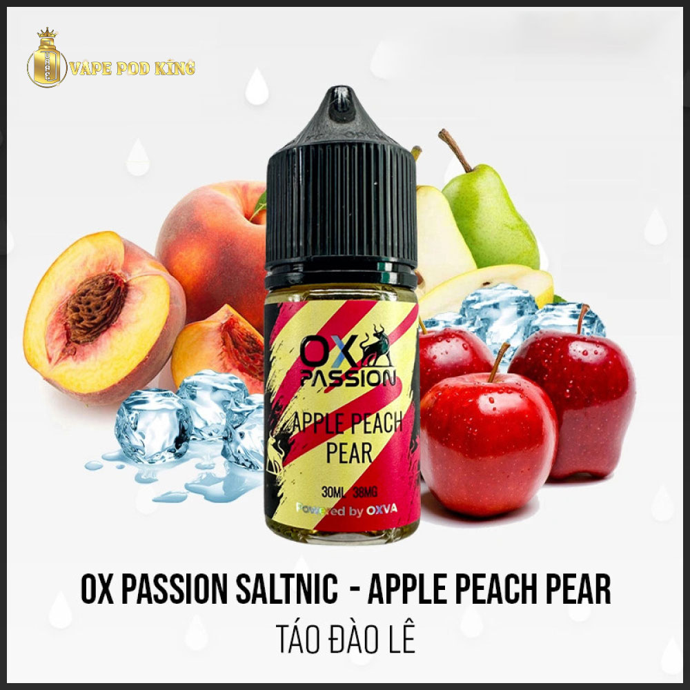Ox Passion Juice Táo Đào Lê - Apple Peach Pear 30ml