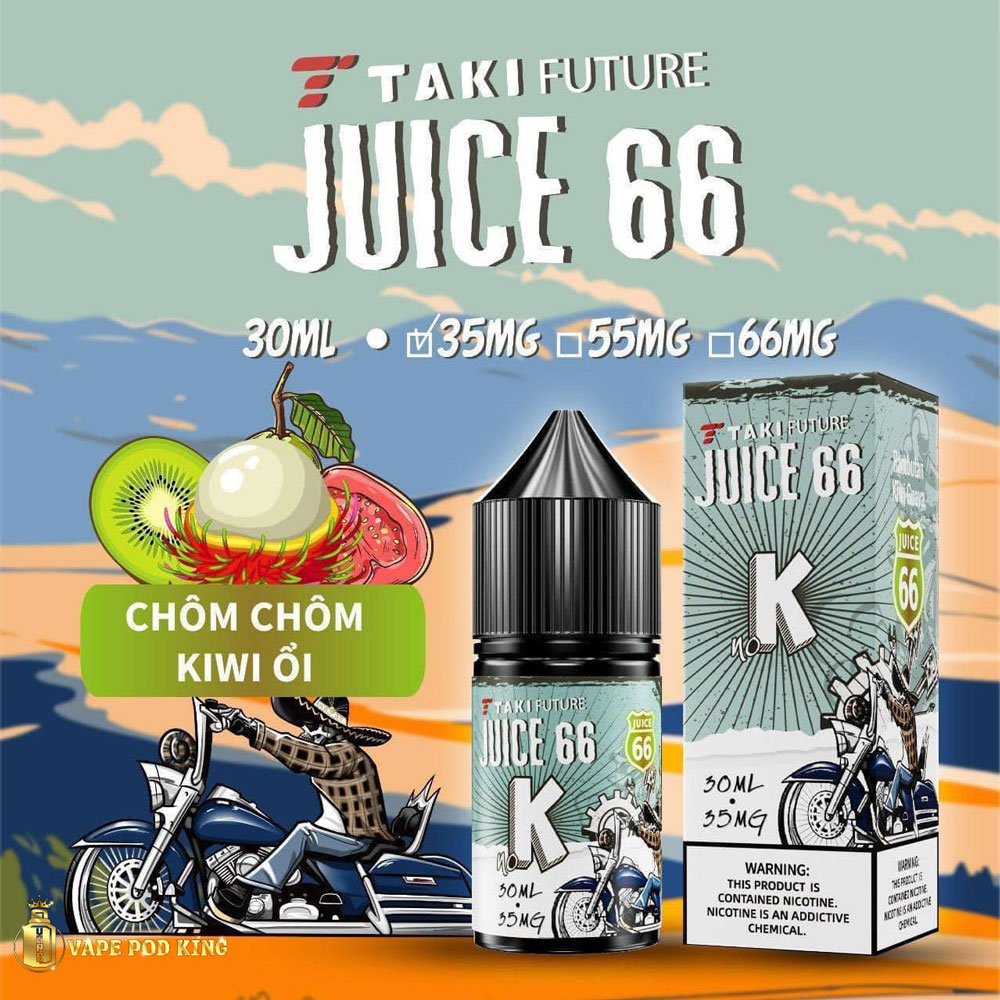 Taki Juice 66 K Chôm Chôm Kiwi Ổi - Rambutan Kiwi Guava 30ml