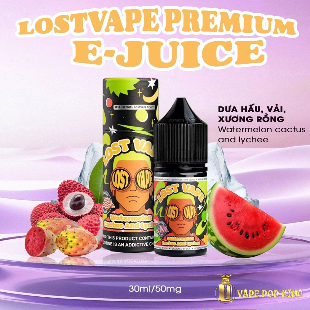 Lost Vape Premium Dưa Hấu Vải Xương Rồng - Watermelon Cactus And Lychee 30ml