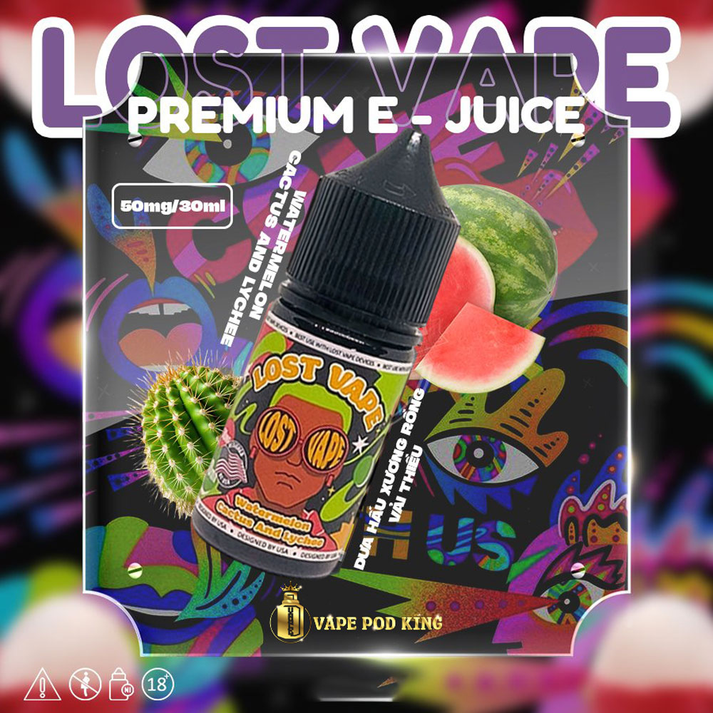 Lost Vape Premium Dưa Hấu Vải Xương Rồng - Watermelon Cactus And Lychee 30ml
