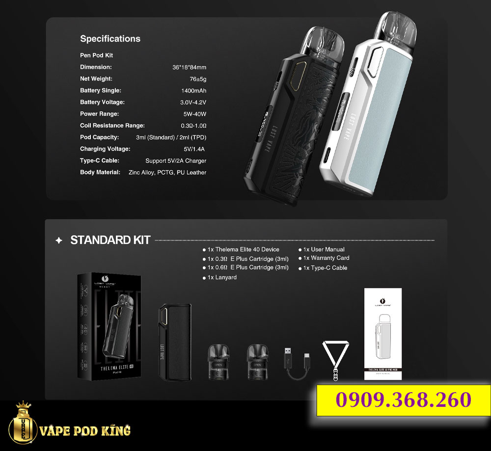 Thelema Elite 40w Pod Kit