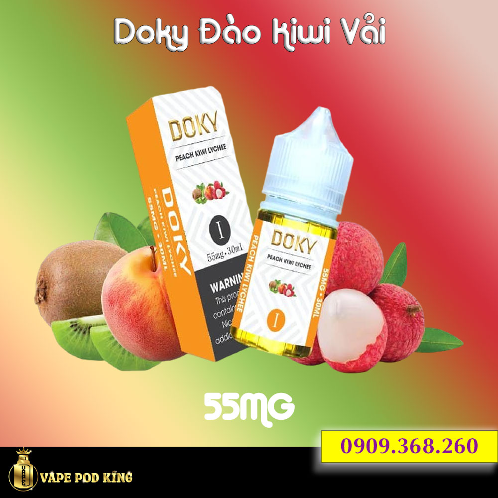 Doky Đào Kiwi Vải - Peach Kiwi Lychee 30ml