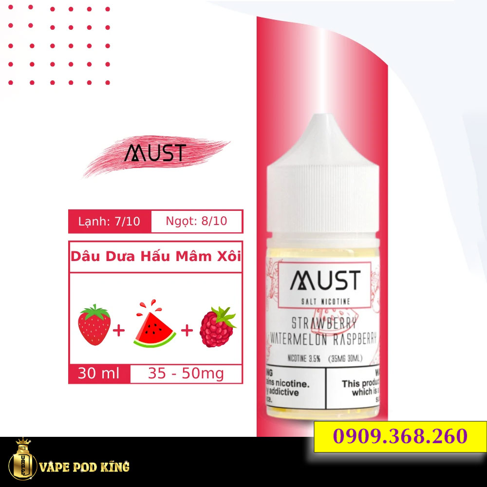 Must Dưa Hấu Dâu Mâm Xôi - Strawberry Watermelon Raspberry 30ml
