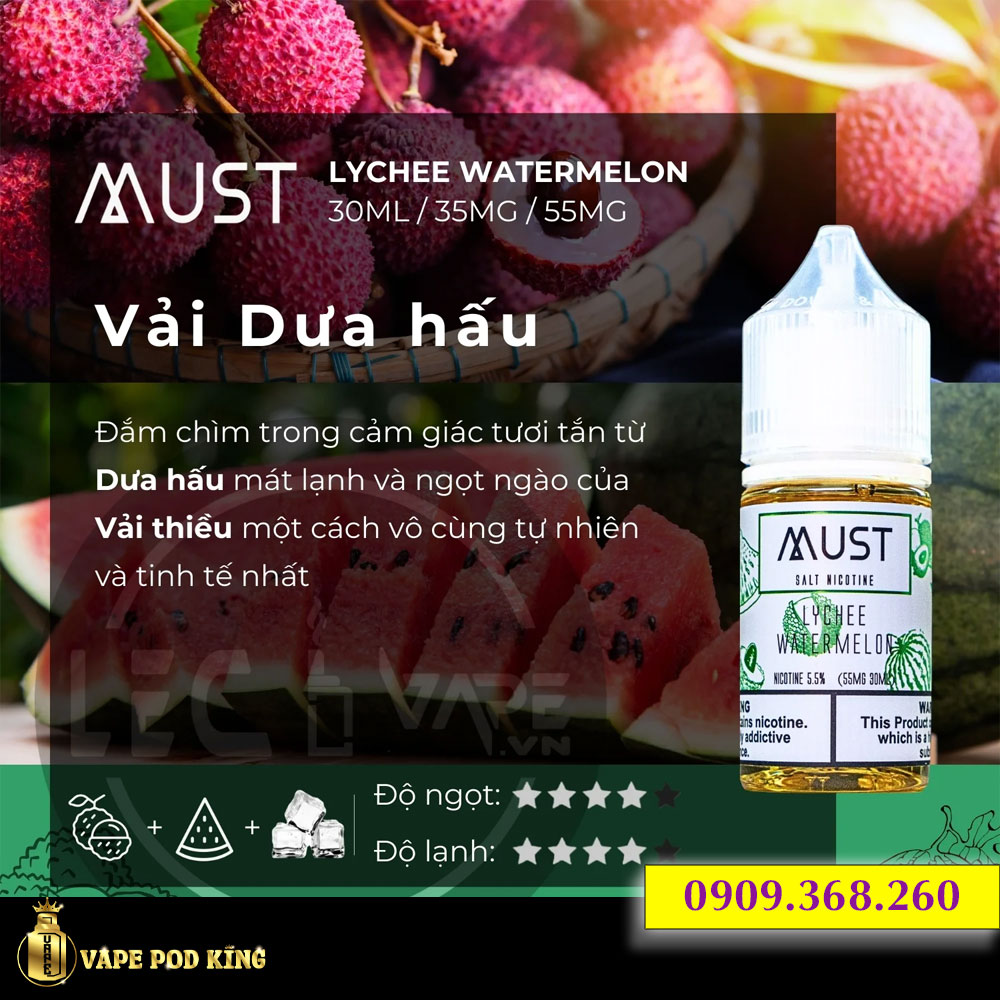 Must Dưa Hấu Vải - Lychee Watermelon 30ml