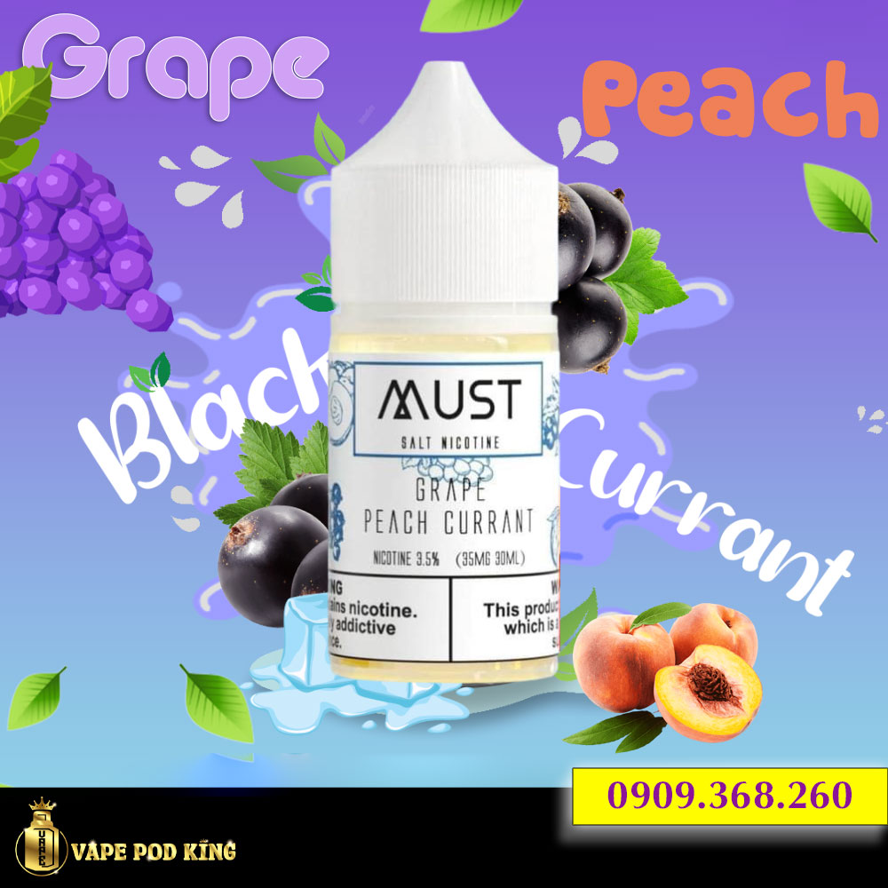 Must Nho Đào Lý Chua Đen - Grape Peach Currant 30ml