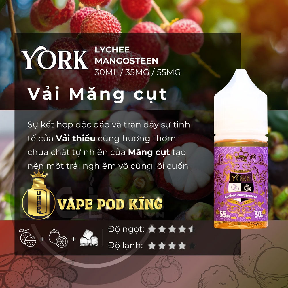 York Măng Cụt Vải - Mangosteen Lychee 30ml